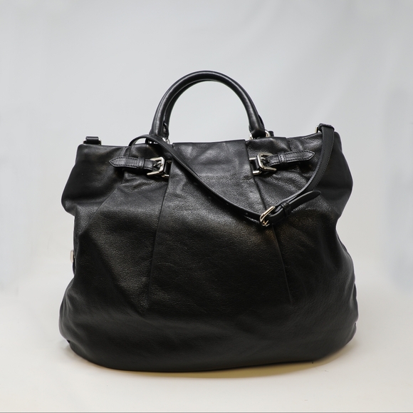 Prada Soft Calf Pleated Tote Bag – Black - Picture 7 of 16